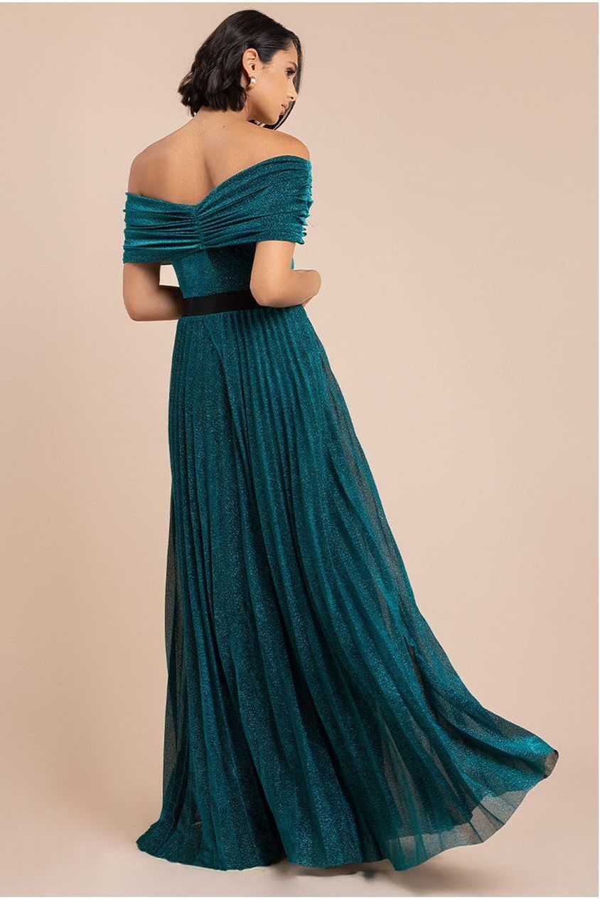 Bardot Pleated Skirt Maxi Dress - Emerald DR3096A