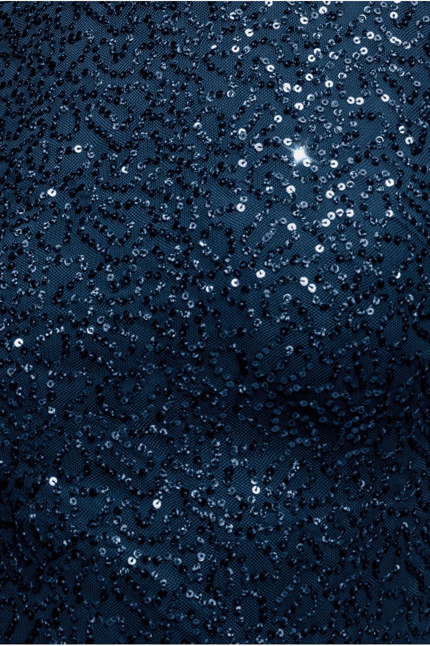 Cowl Back Sequin Maxi Dress - Navy DR3191