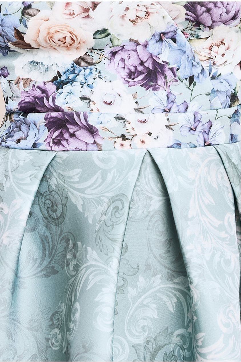 Sweetheart Floral Midi Dress - Sage Green DR3207