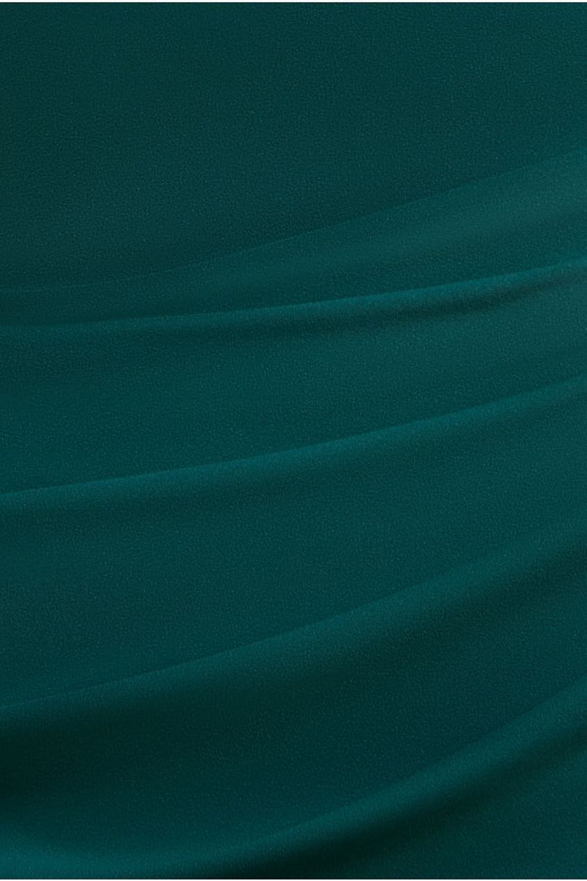 One Shoulder Evening Maxi Dress - Emerald Green DR3231