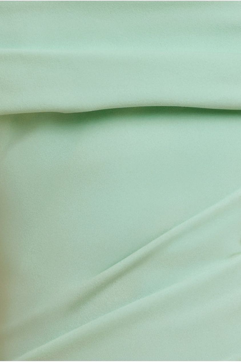 One Shoulder Scuba Crepe Evening Maxi Dress - Mint Green DR3231