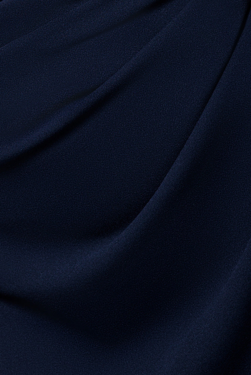 One Shoulder Evening Maxi Dress - Navy DR3231