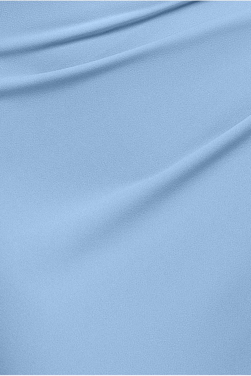 One Shoulder Asymmetric Scuba Crepe Maxi Dress - Powder Blue DR3231