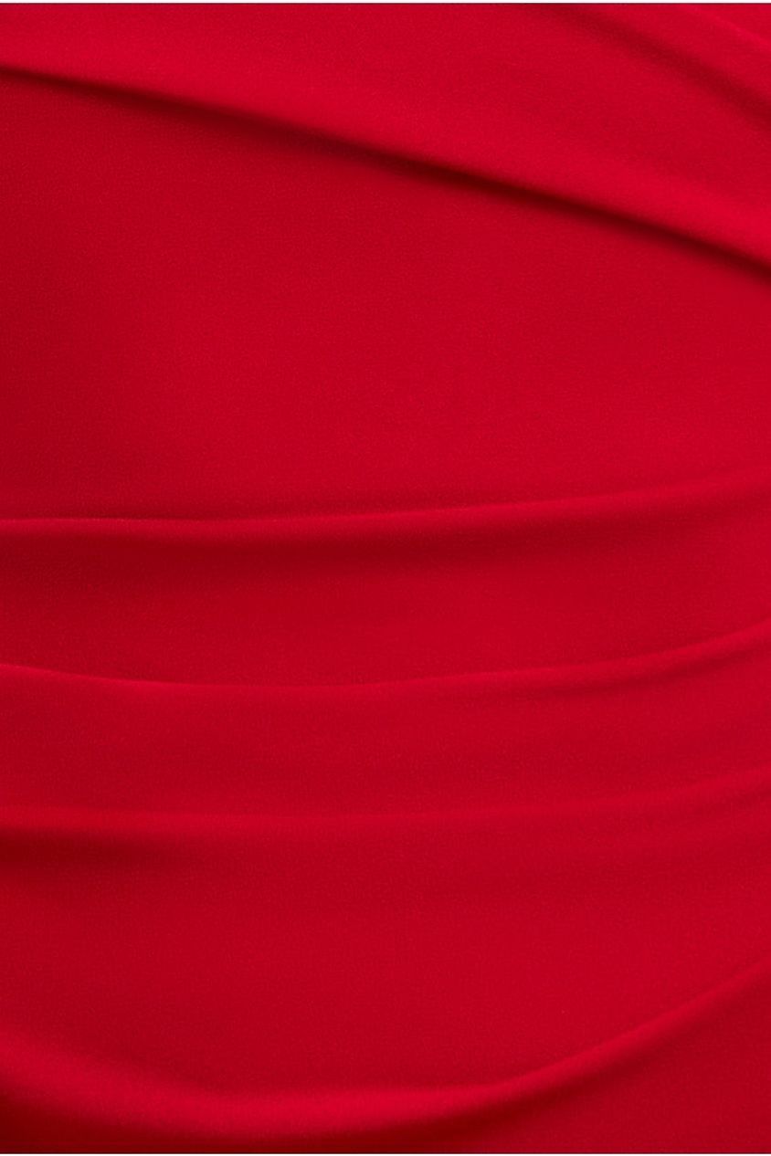 One Shoulder Evening Maxi Dress - Red DR3231