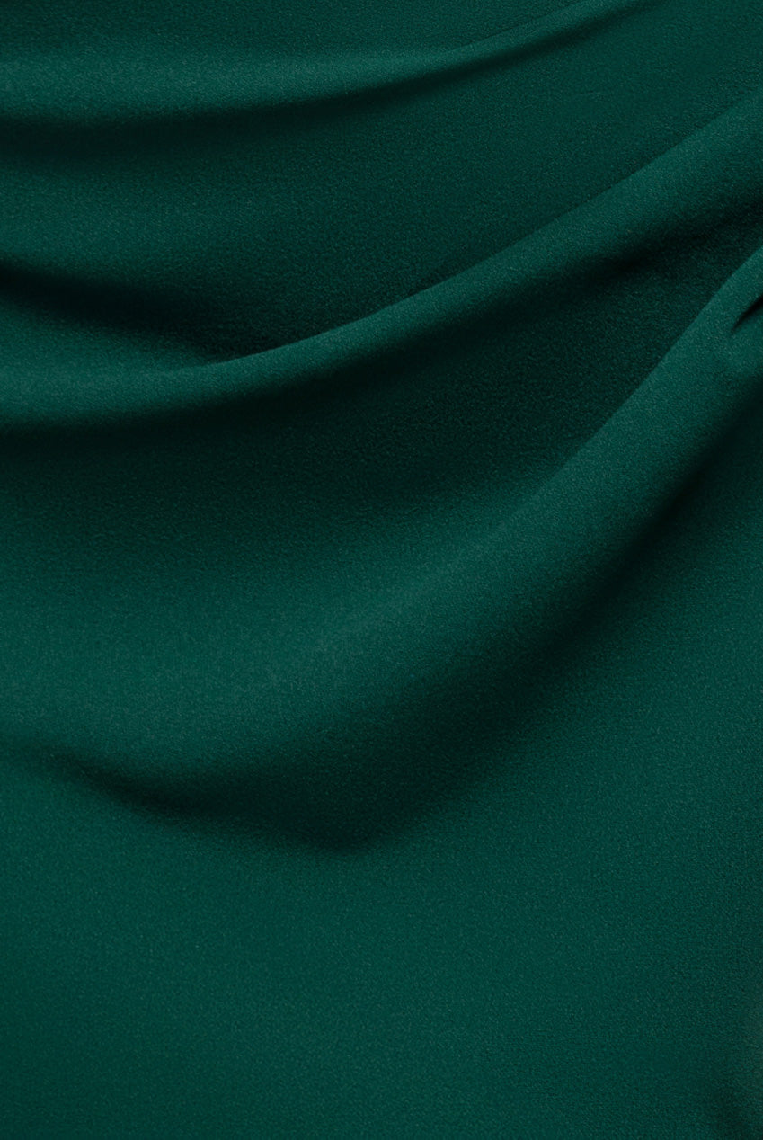 One Shoulder Evening Maxi Dress - Emerald Green DR3231