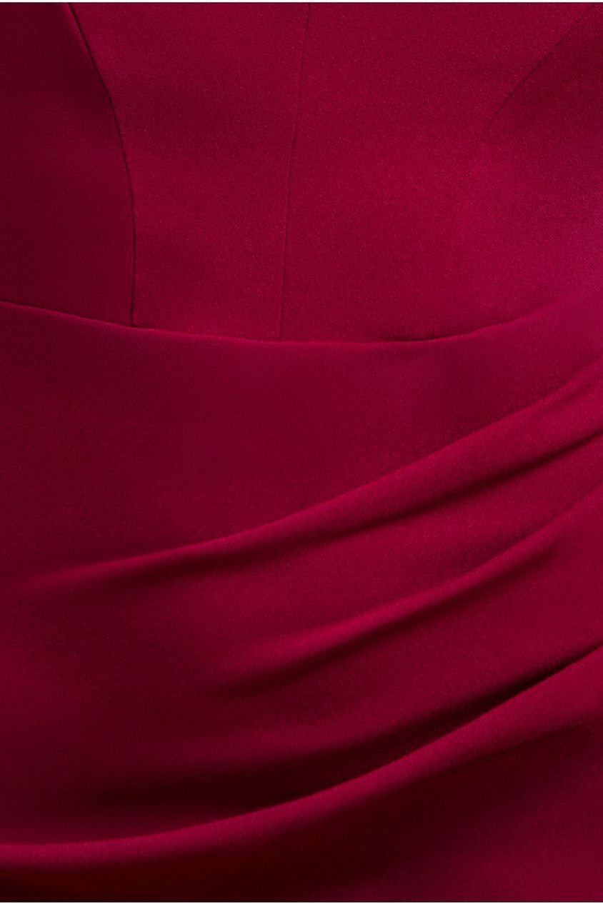 Off The Shoulder Draped Sleeve Maxi Dress - Burgundy DR3259
