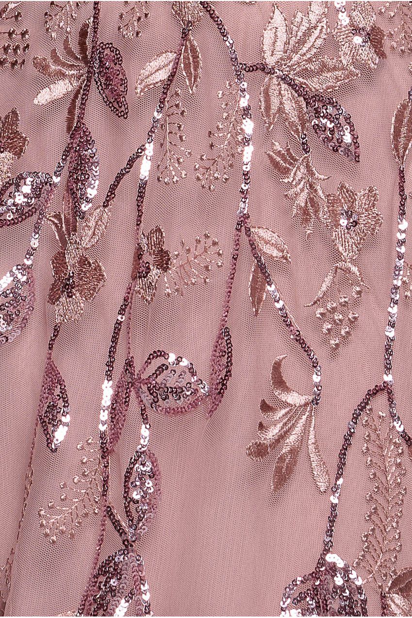 Flared Sleeve Embroidered Maxi Dress - Blush DR3279