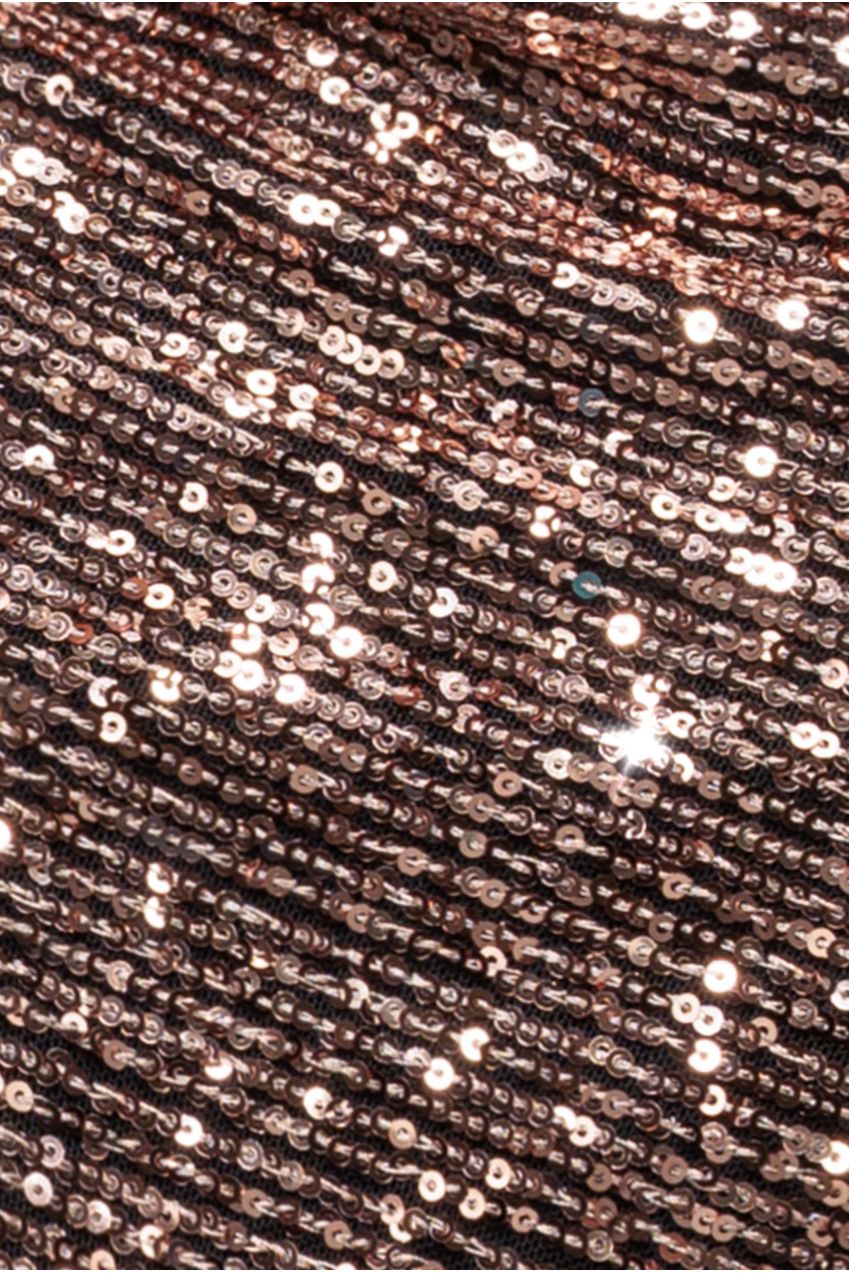 Sequin Cowl Neck Midi Dress - Champagne DR3321A