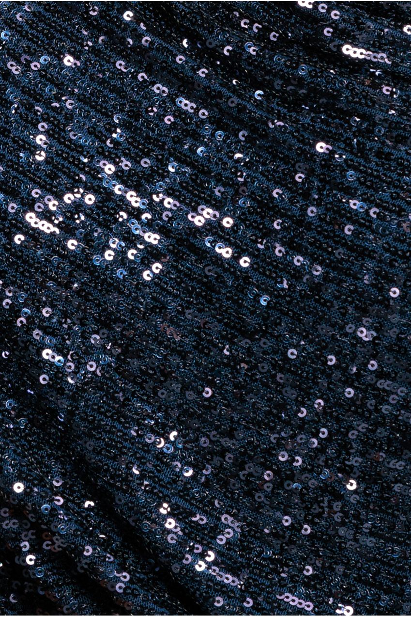 Sequin Cowl Neck Midi Dress - Navy DR3321