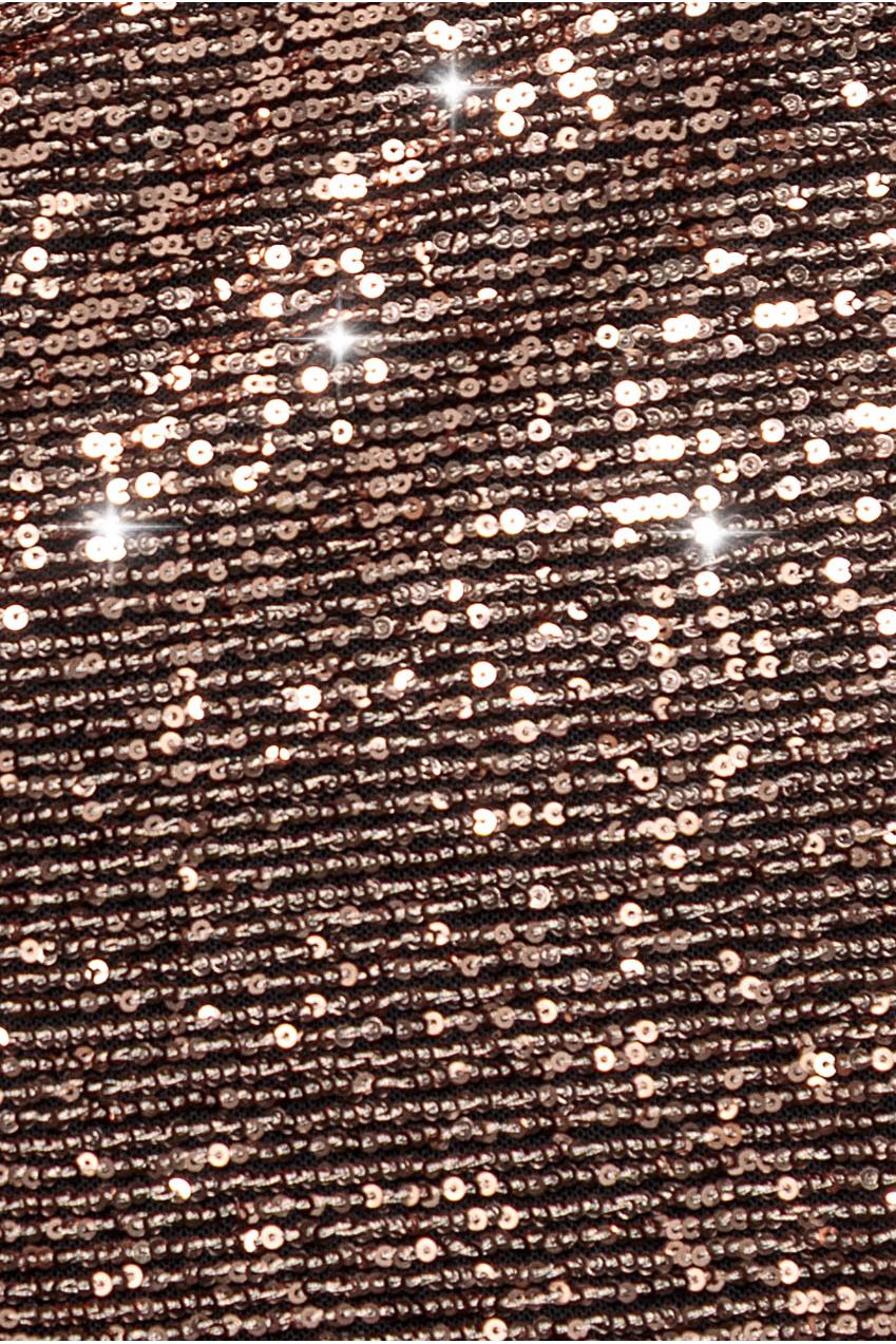 Sequin Cowl Neck Midi Dress - Champagne DR3321P