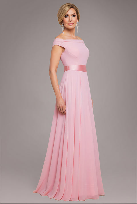 Cowl Neck Chiffon Maxi Dress - Blush Pink by Goddiva