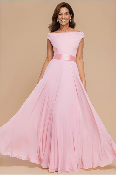 Cowl Neck Chiffon Maxi Dress - Blush Pink by Goddiva