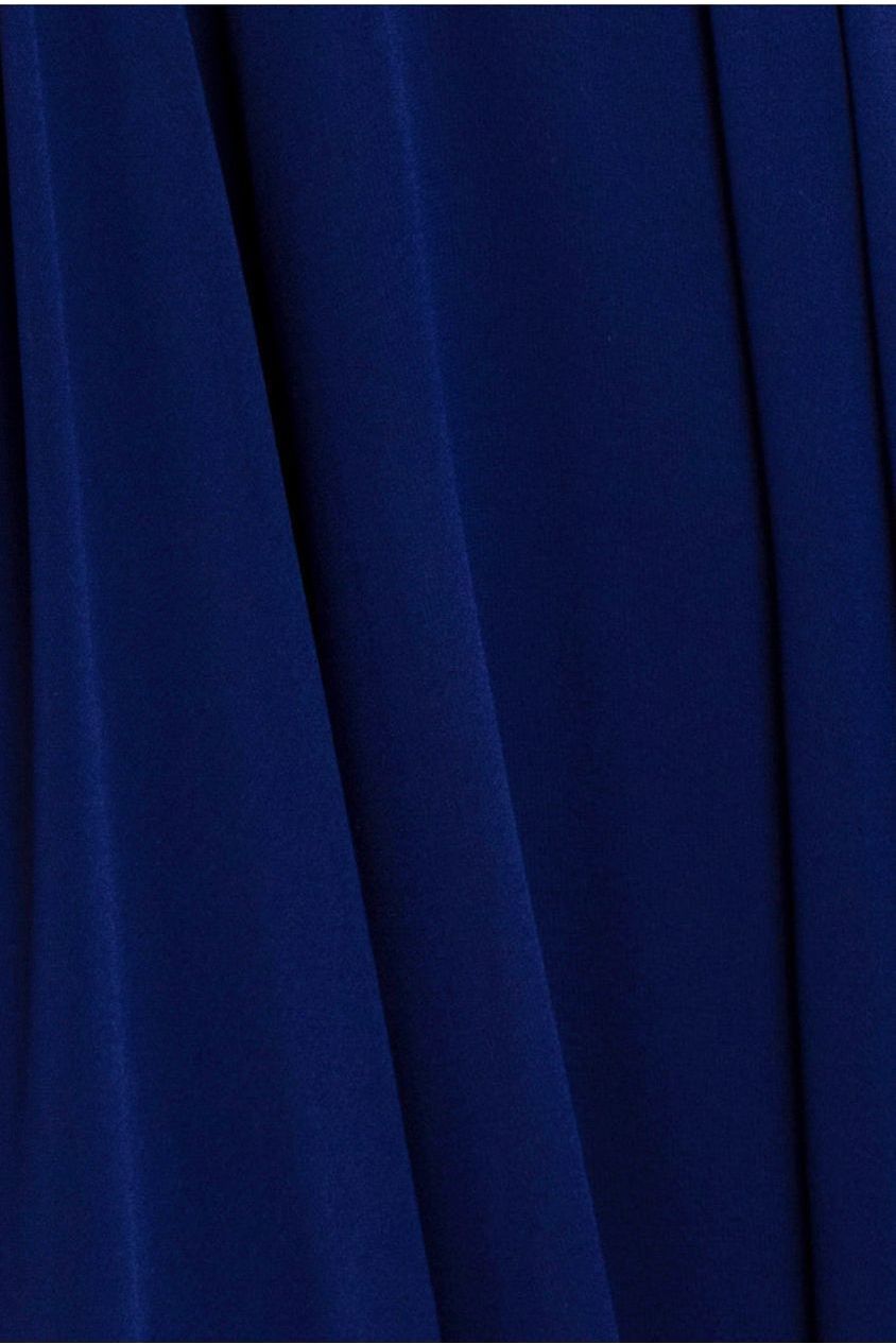 Cowl Neck Chiffon Maxi Dress - Navy Blue DR3335M