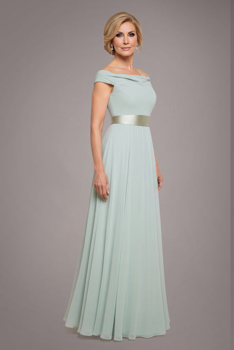 Cowl Neck Chiffon Maxi Dress - Sage Green by Goddiva