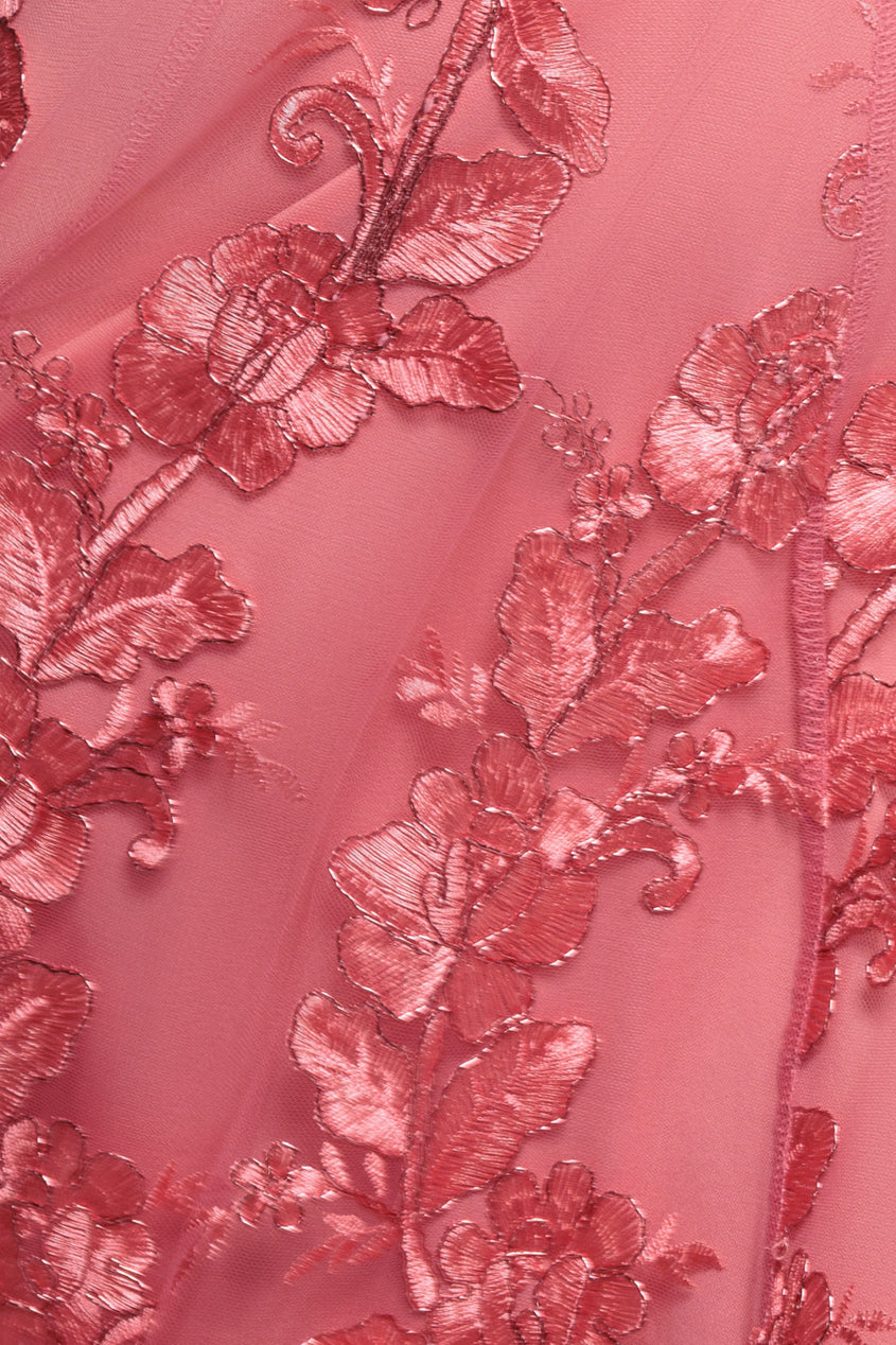 Halter Neck Lace High And Low Dress - Coral DR3346QZ