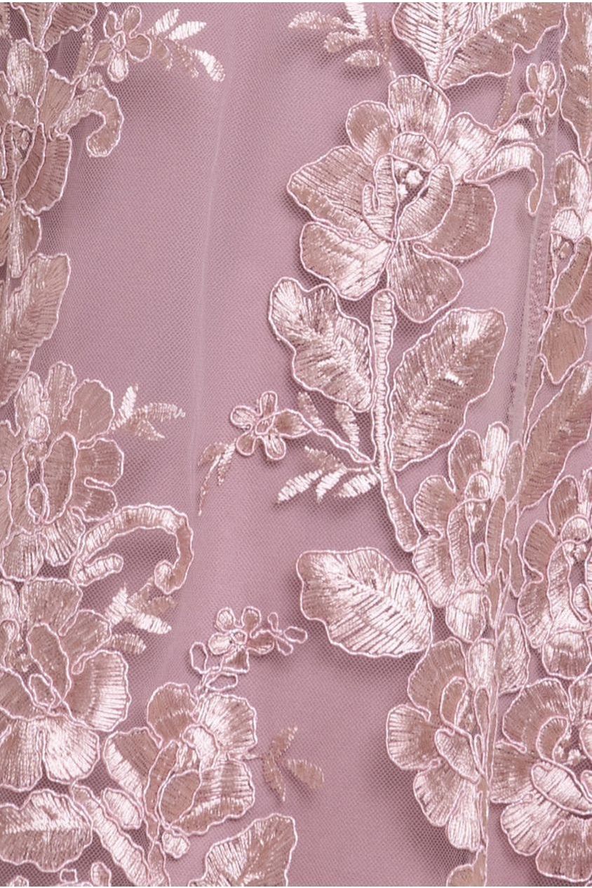 Halter Neck Lace High And Low Dress - Blush Pink DR3346M