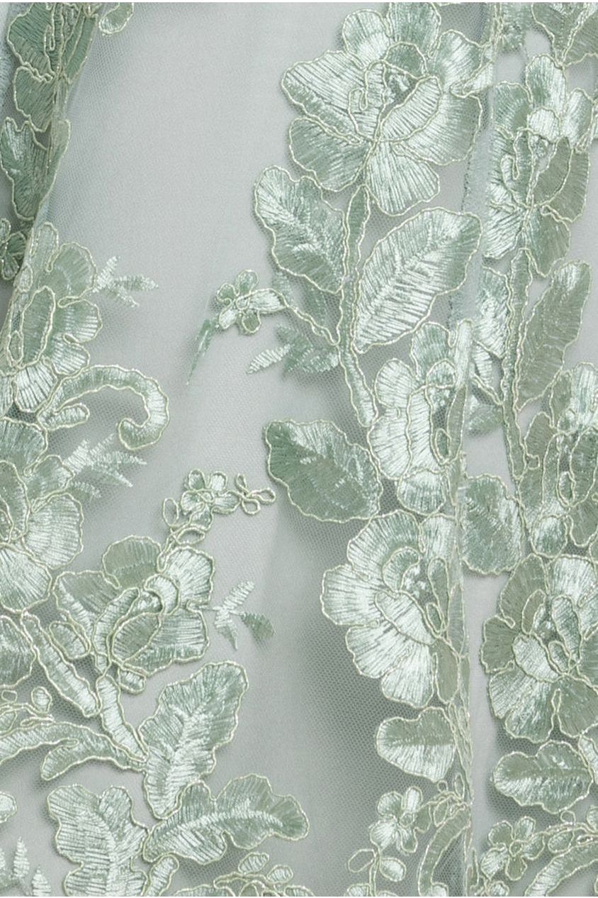 Halter Neck Lace High And Low Dress - Sage Green DR3346QZ