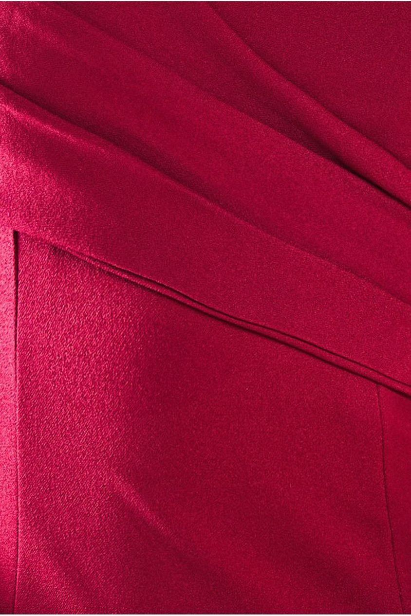 One Shoulder Fan Maxi Dress - Wine DR3405