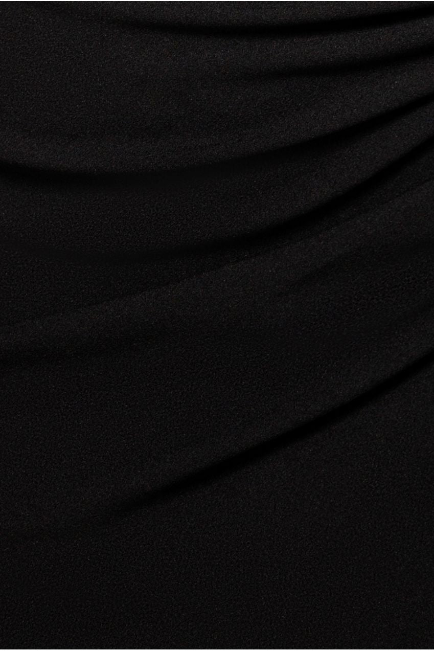 One Shoulder Satin Band Maxi Dress - Black DR3454