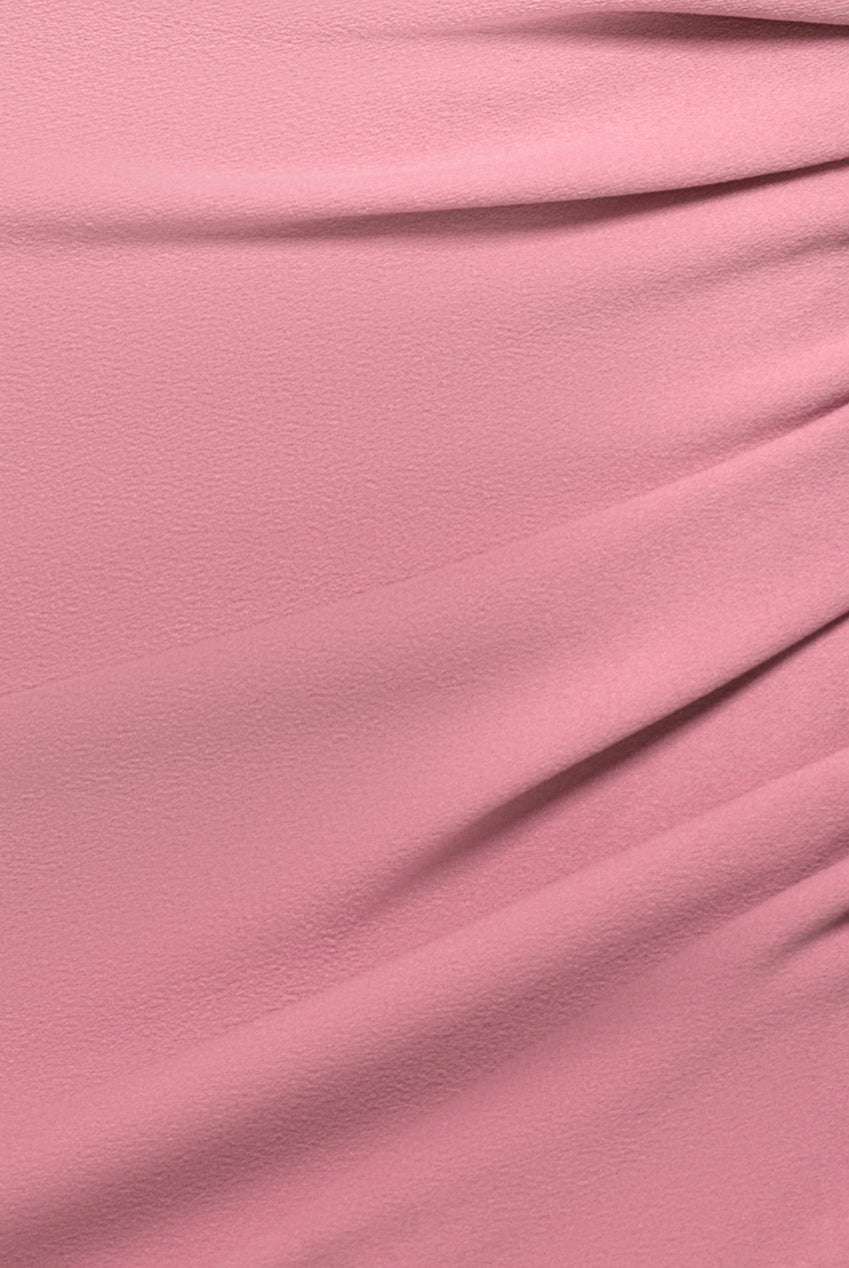 One Shoulder Satin Band Maxi Dress - Rose Pink DR3454