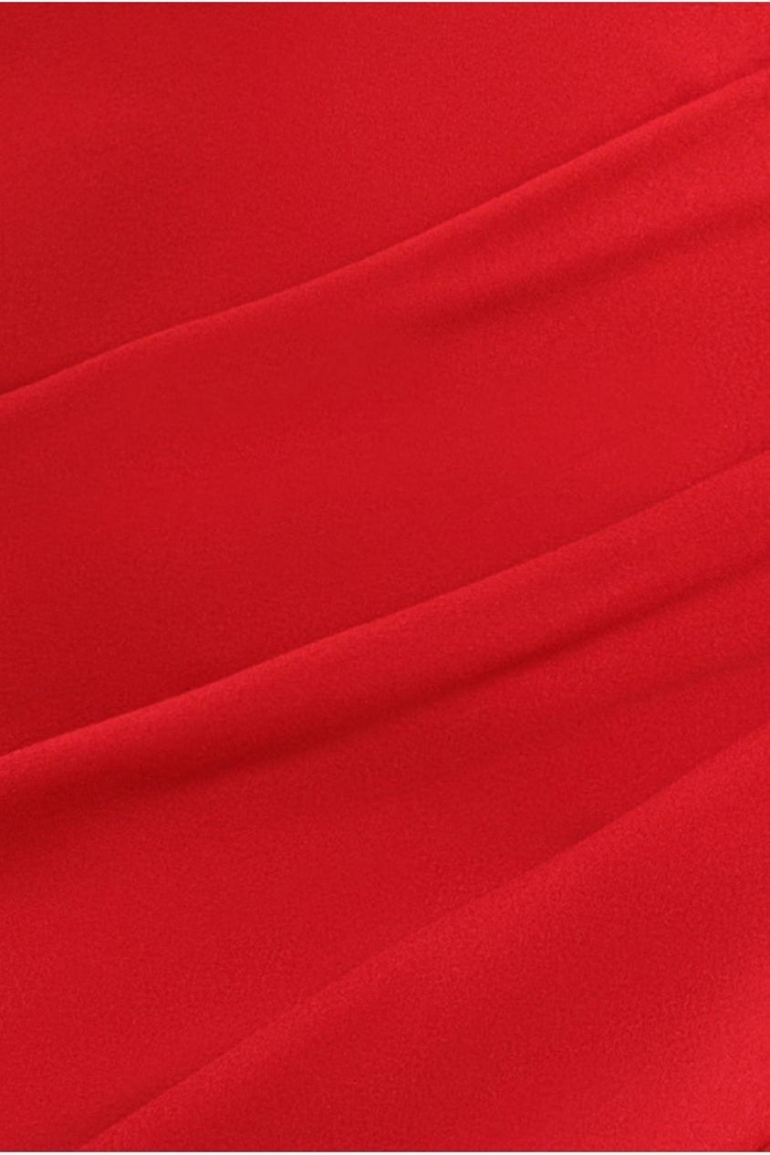 Satin & Scuba Off The Shoulder Maxi Dress - Red DR3460QZ