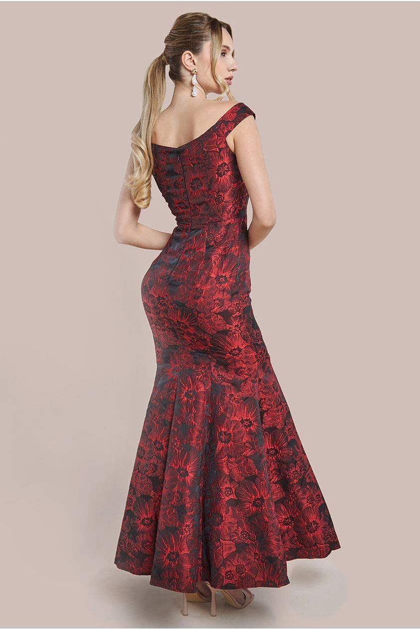 Bardot Jacquard Maxi Dress - Wine DR3474