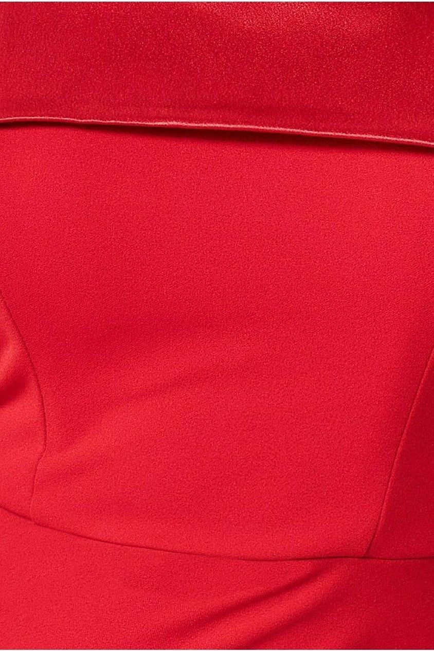 Satin Band Bandeau Maxi Dress - Red DR3477