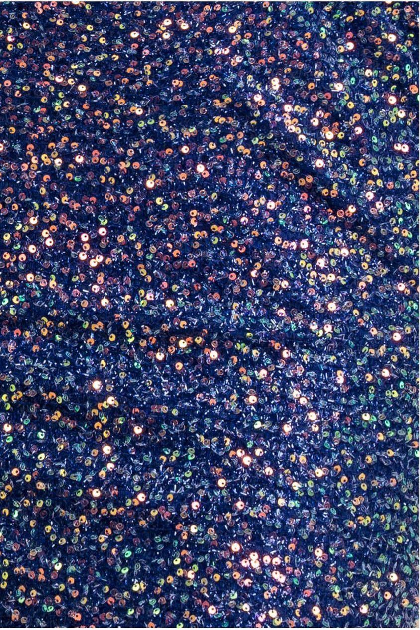 Sequin Cowl Neck Midi Dress - Royal Blue DR3497