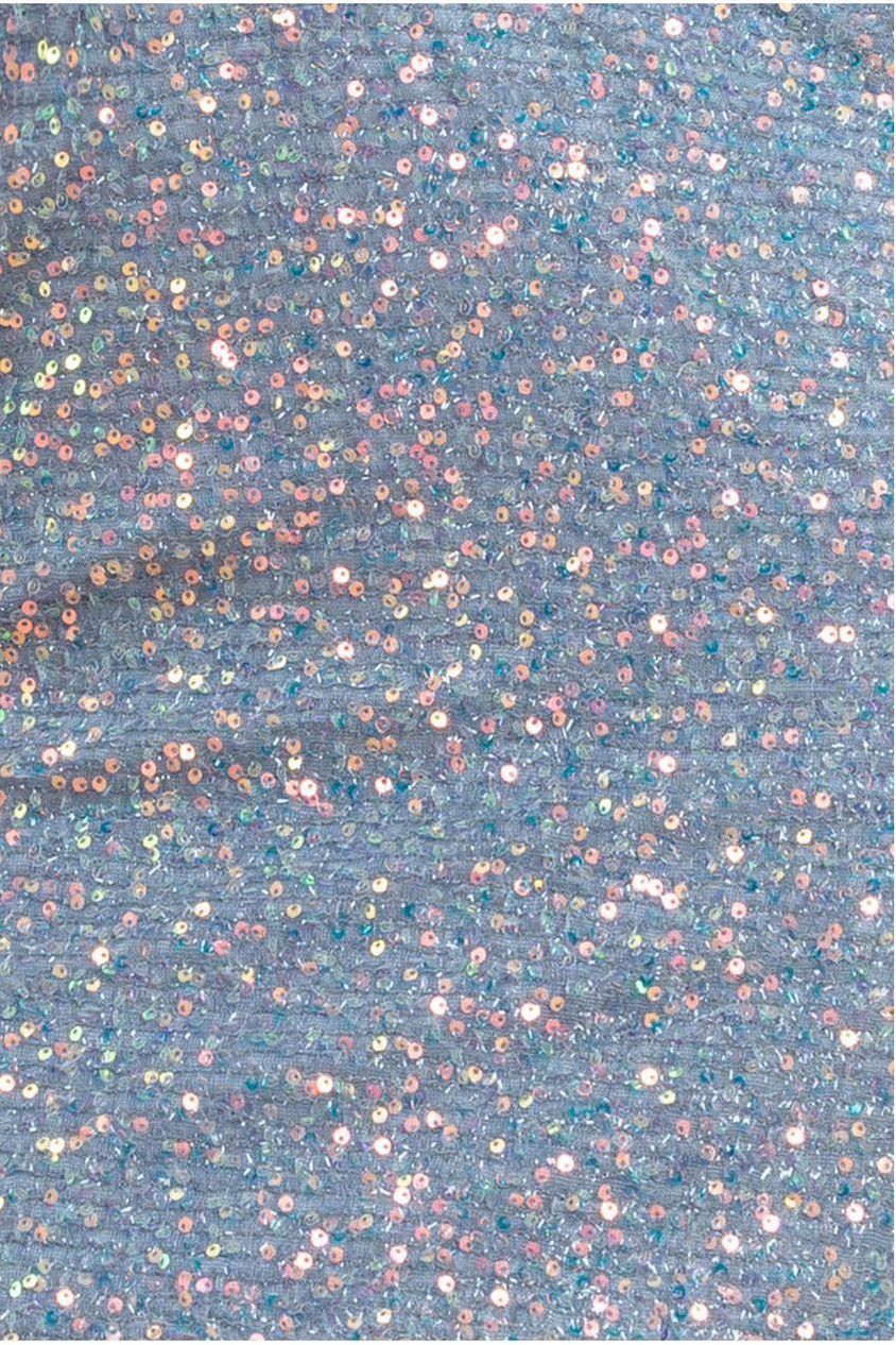 Sequin Cowl Neck Midi Dress - Silver DR3497