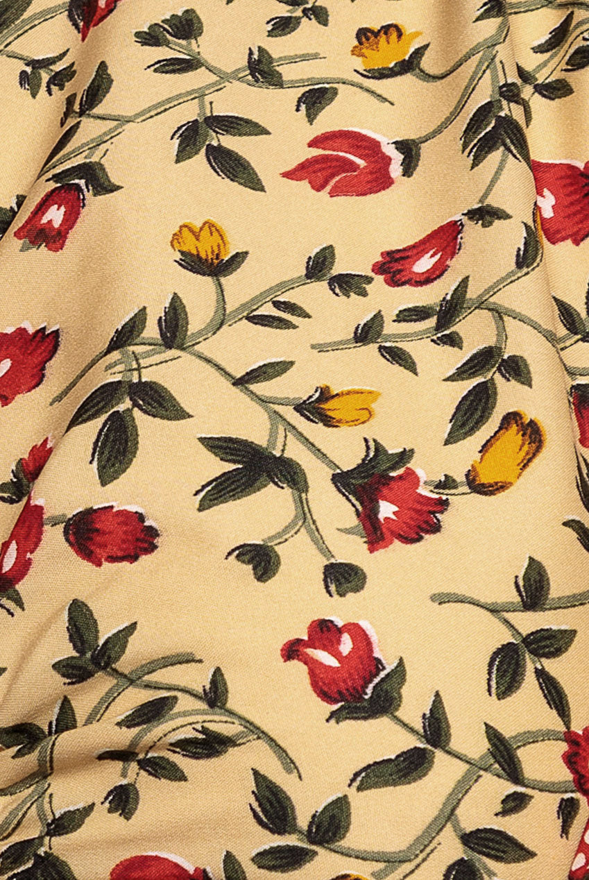 Floral Print Shirt Dress - Beige DR3499