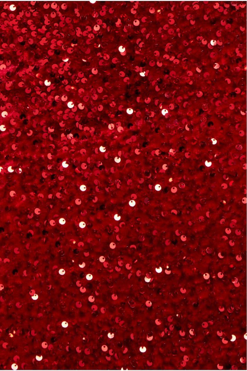 Multi Sequin & Velvet Bardot Maxi Dress - Red DR3512