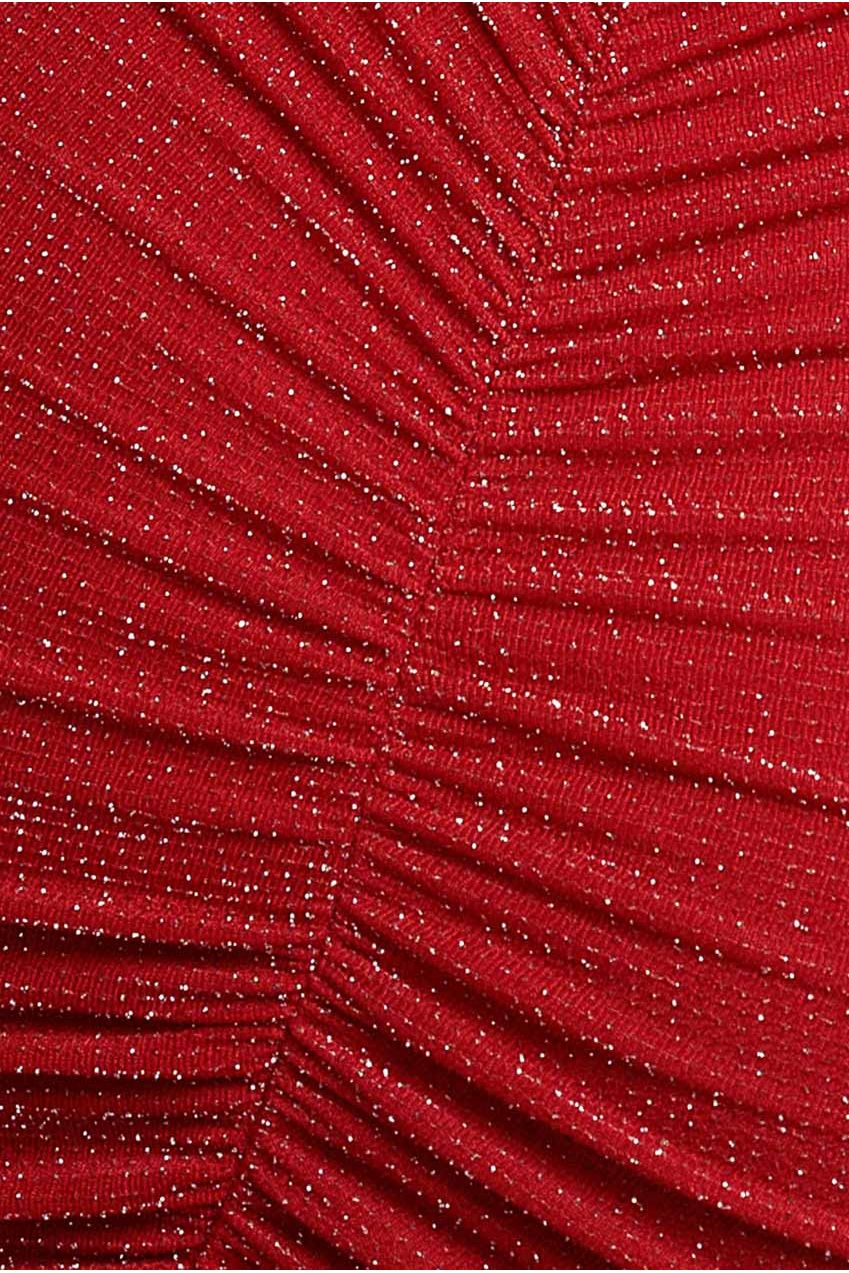 Cut Out Long Sleeve Bodycon Mini Dress - Red DR3532