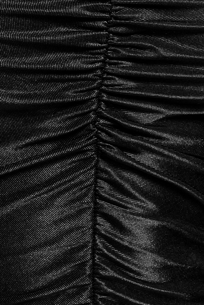 Off The Shoulder Ruched Mini - Black DR3538