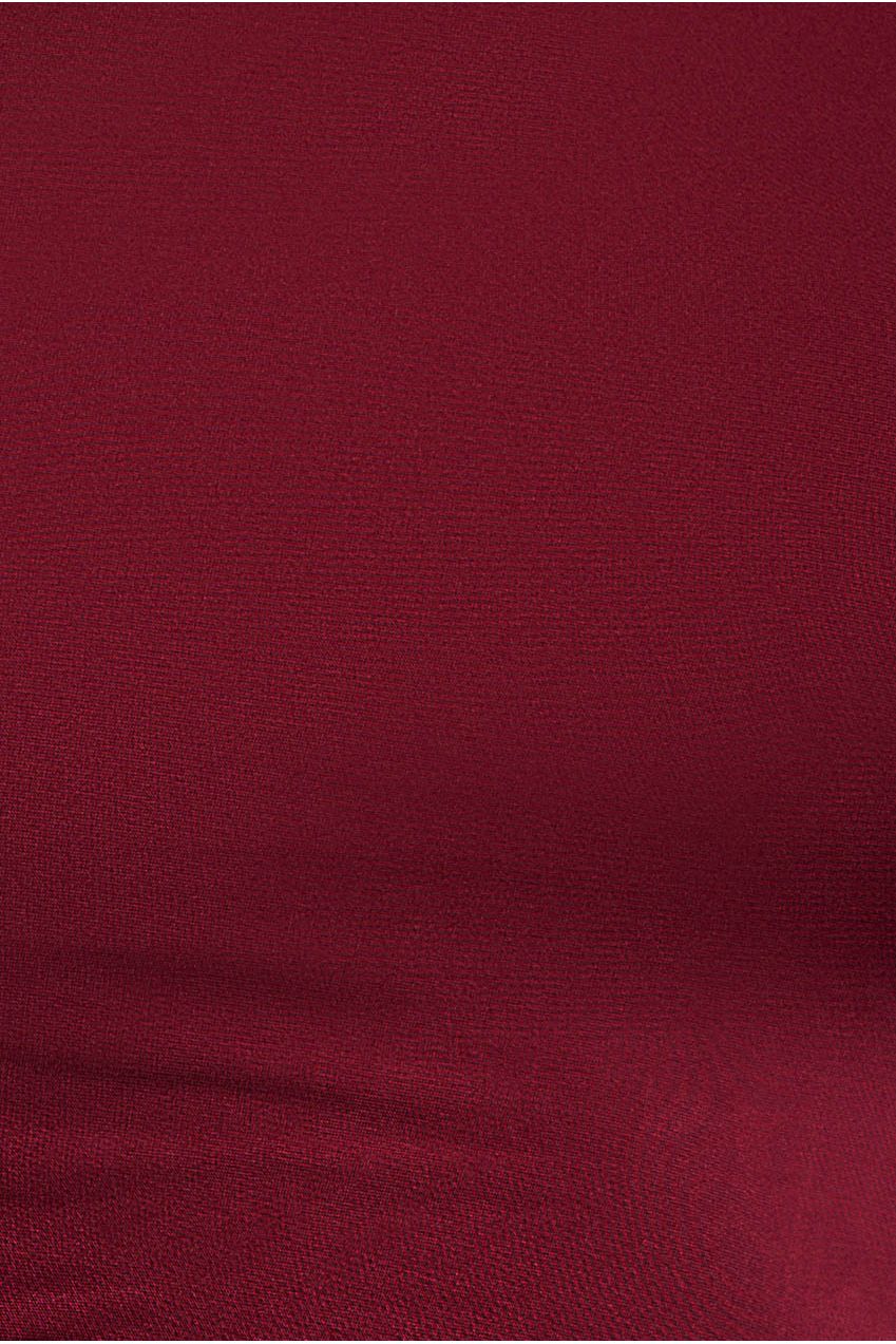 Asymmetrical Neck Ruched Midi Dress - Wine DR3541