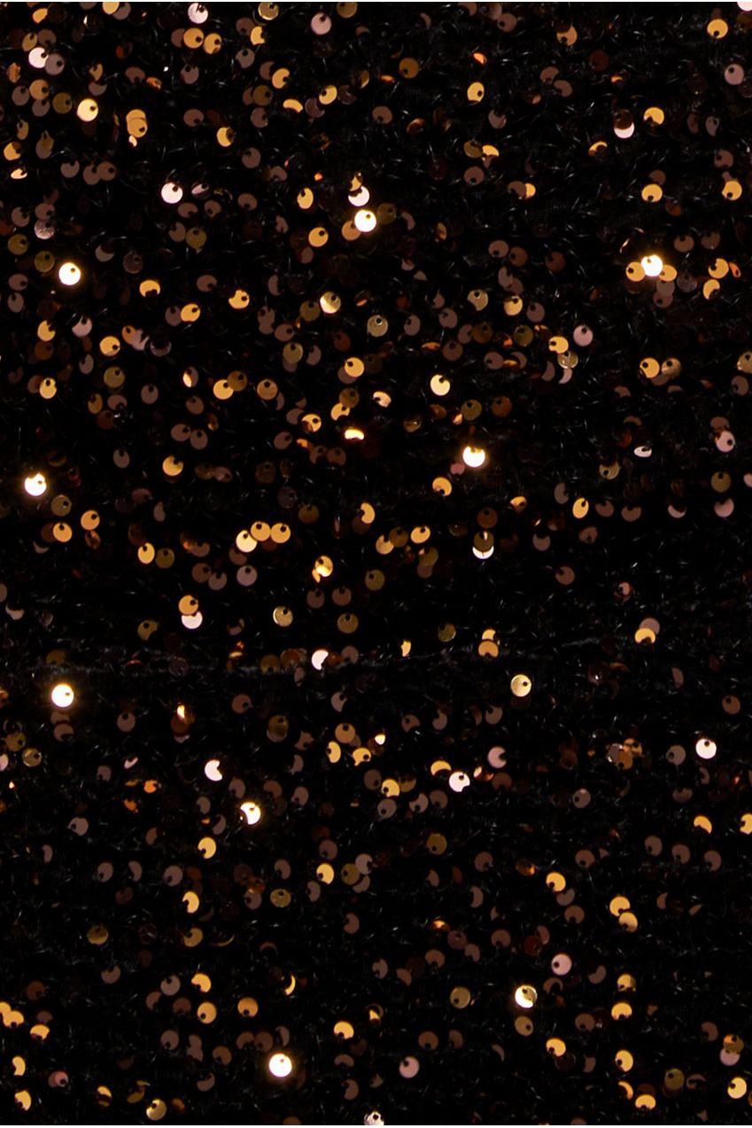 Multi Sequin & Velvet Bardot Midi Dress - Gold DR3550M