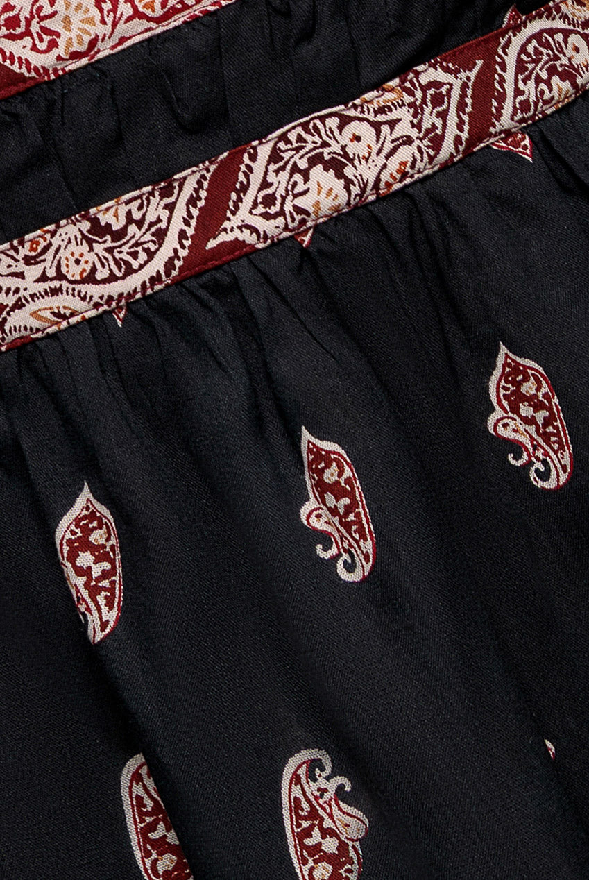 Halter Neck Printed Midi Dress - Black DR3557