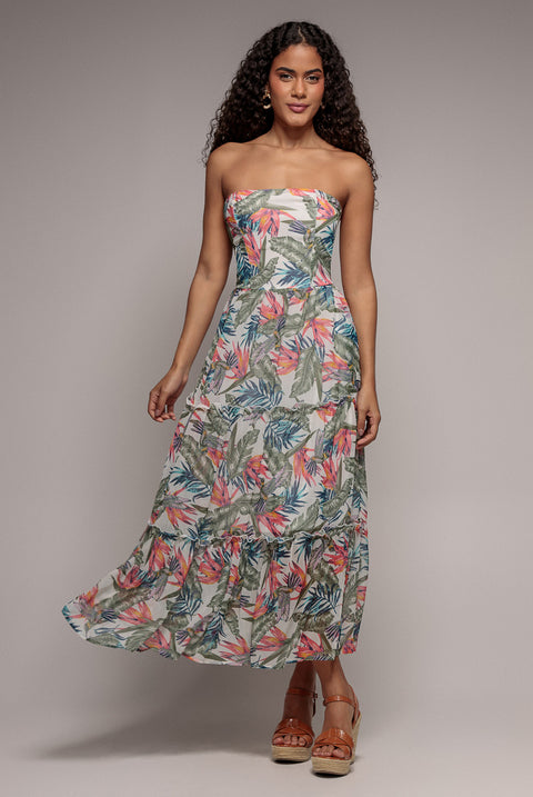 Bandeau Printed Maxi - Jungle Print by City Goddess