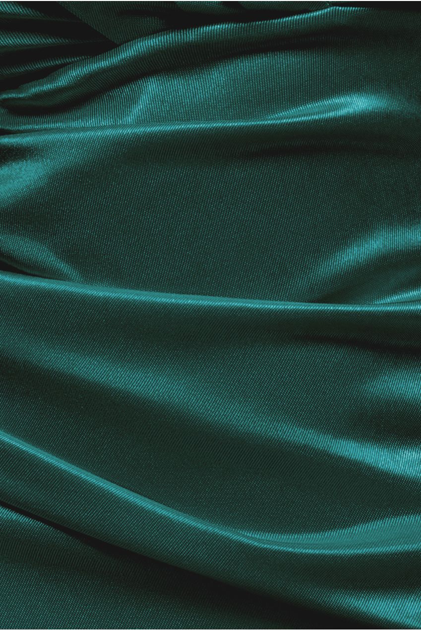 Satin Off The Shoulder Maxi Dress - Emerald Green DR3580