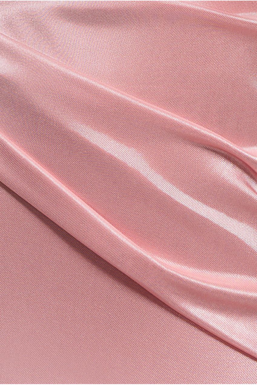 Satin Off The Shoulder Maxi Dress - Pink DR3580