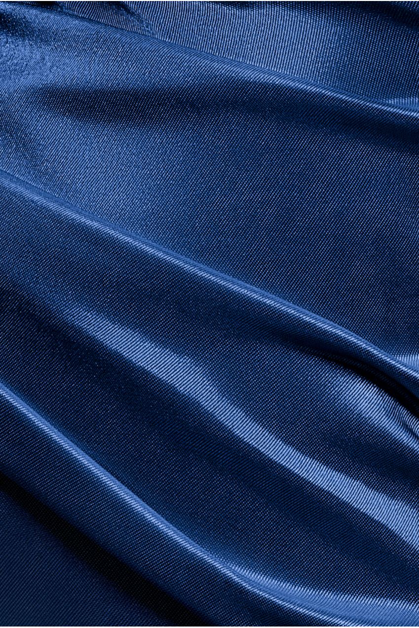 Satin Off The Shoulder Maxi Dress - Navy Blue DR3580