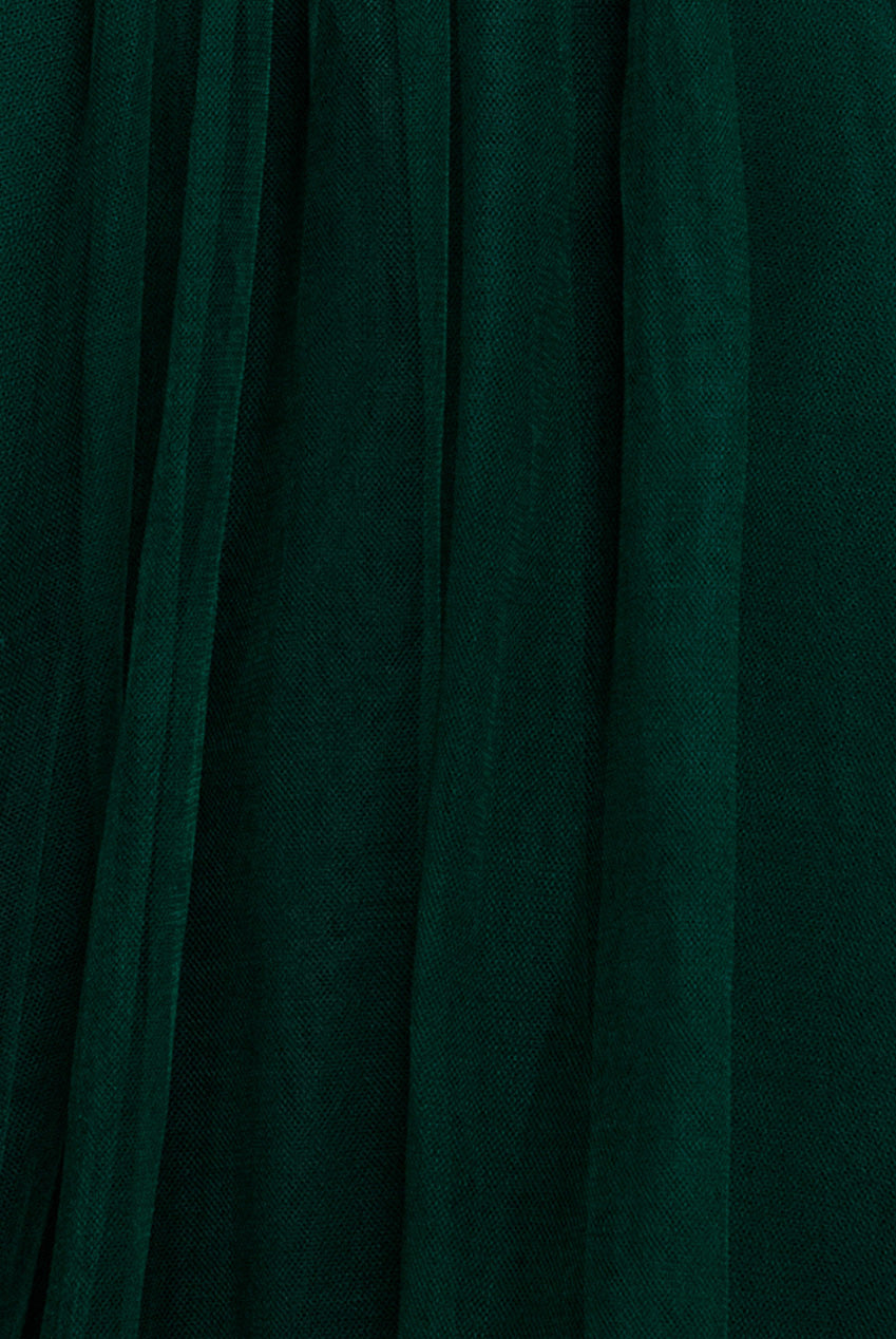 Embroidered Mesh Maxi Dress - Emerald Green DR3584