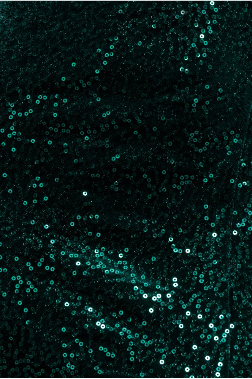 Sequin Velvet Bandeau Maxi Dress - Emerald Green DR3610