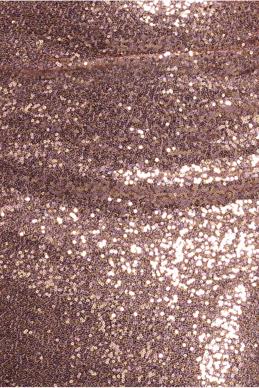 Off The Shoulder Sequin Wing Maxi Dress - Champagne DR3616