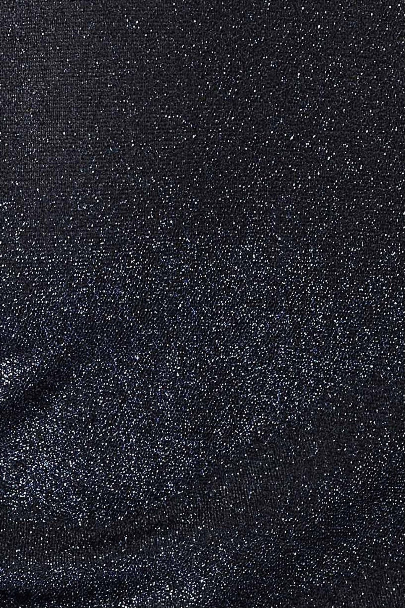 Cold Shoulder Lurex Maxi With Thigh Split - Navy DR3632