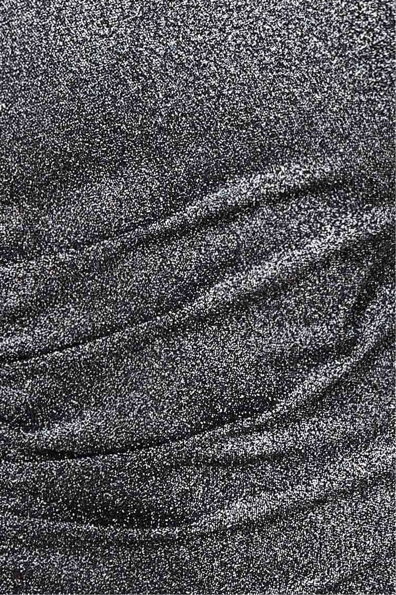 Cold Shoulder Lurex Maxi With Thigh Split - Silver DR3632