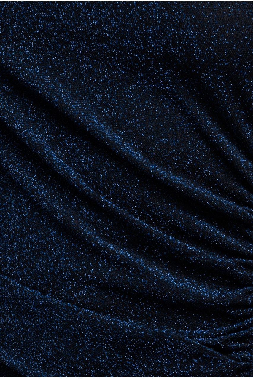 Open Lurex Back One Sleeve Maxi Dress - Royal Blue DR3633