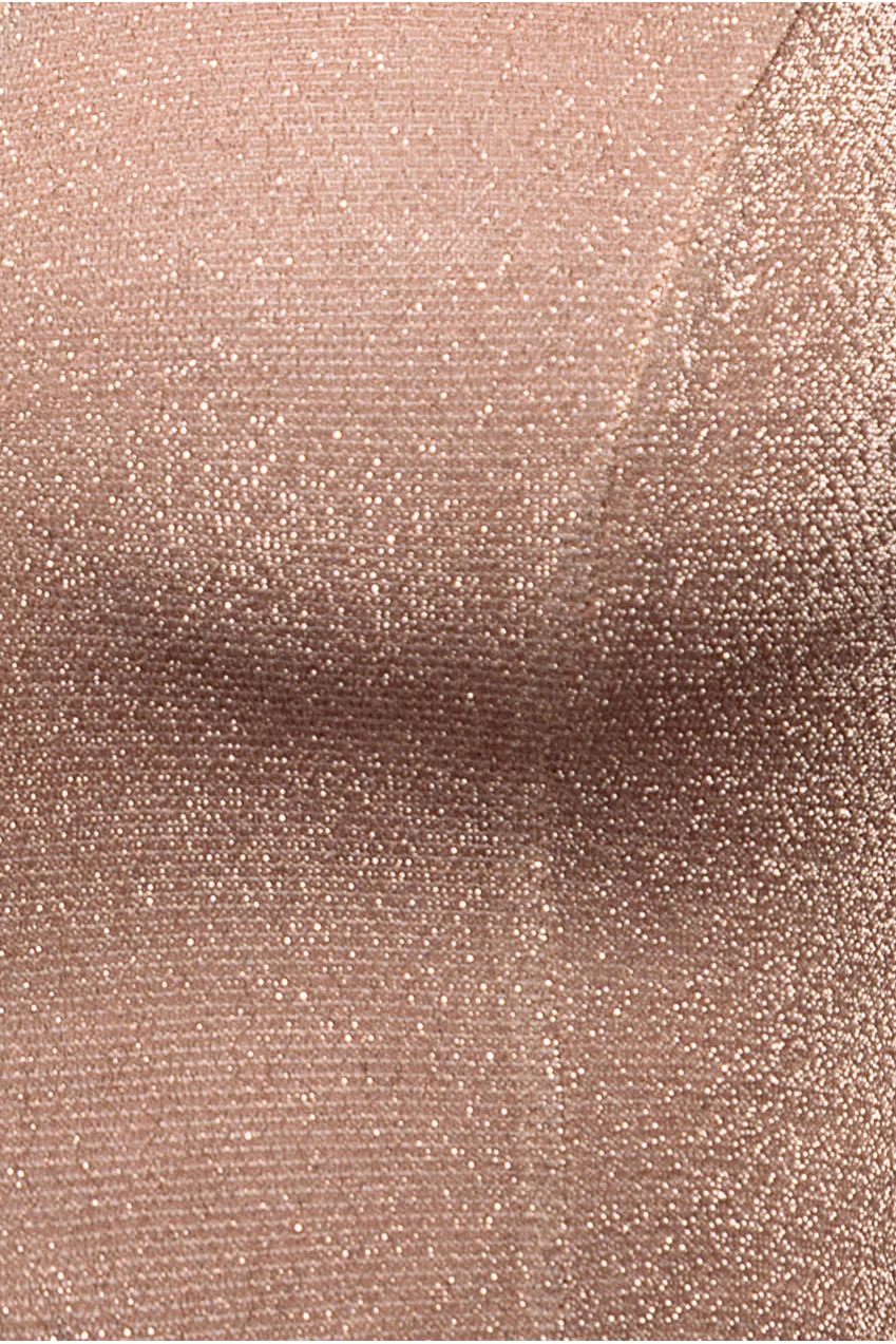 Off The Shoulder Lurex High Low Dress - Nude DR3642