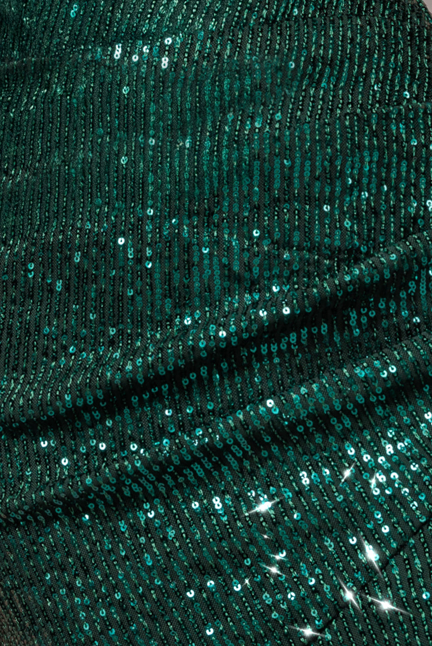 Bardot Sequin Pleated Maxi Dress - Emerald Green DR3643A