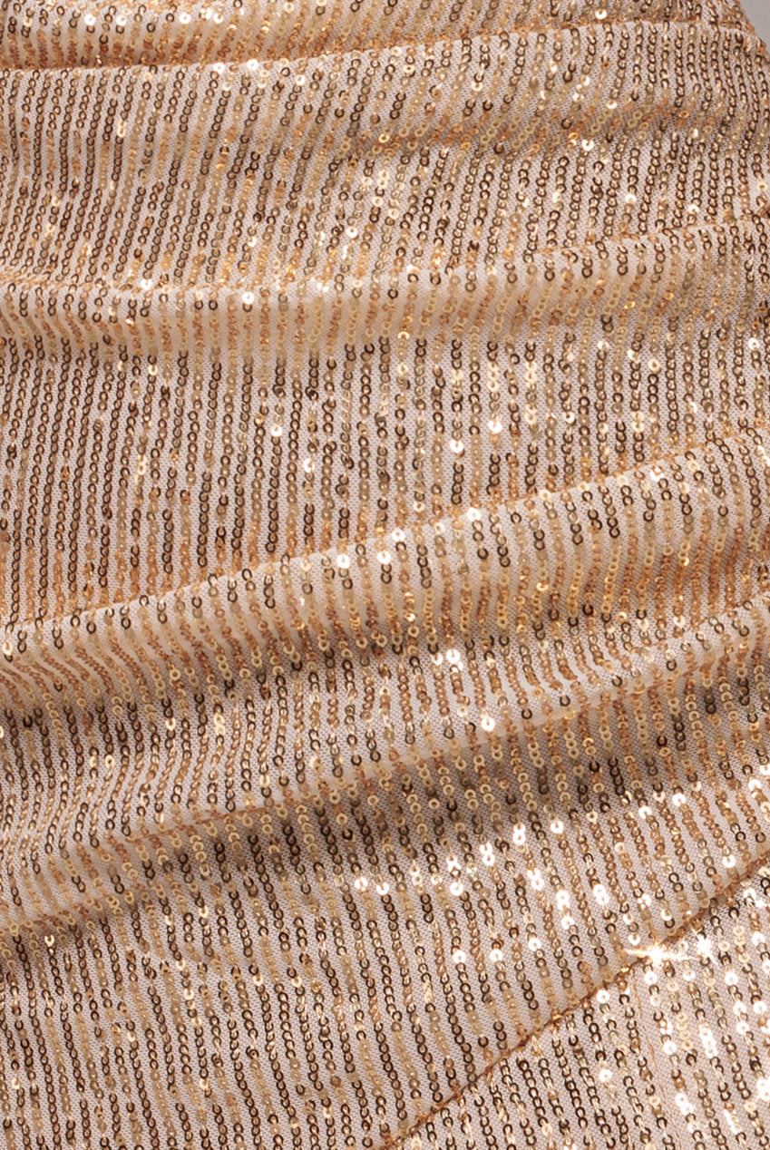 Bardot Sequin Pleated Maxi Dress - Gold DR3643A