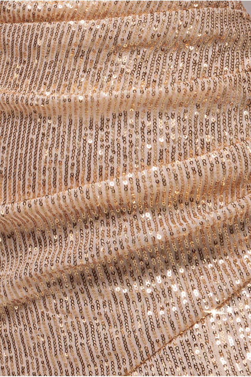 Bardot Sequin Pleated Maxi Dress - Gold DR3643A